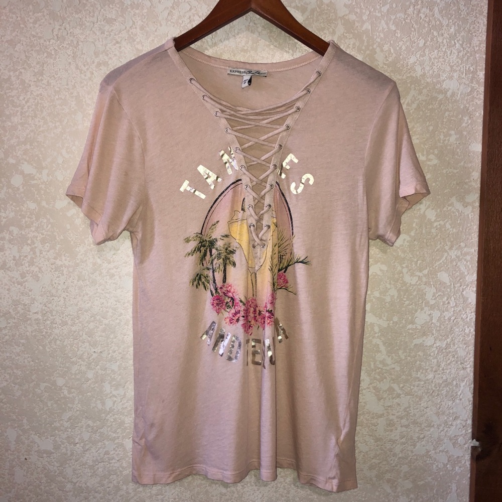 Pink graphic tee